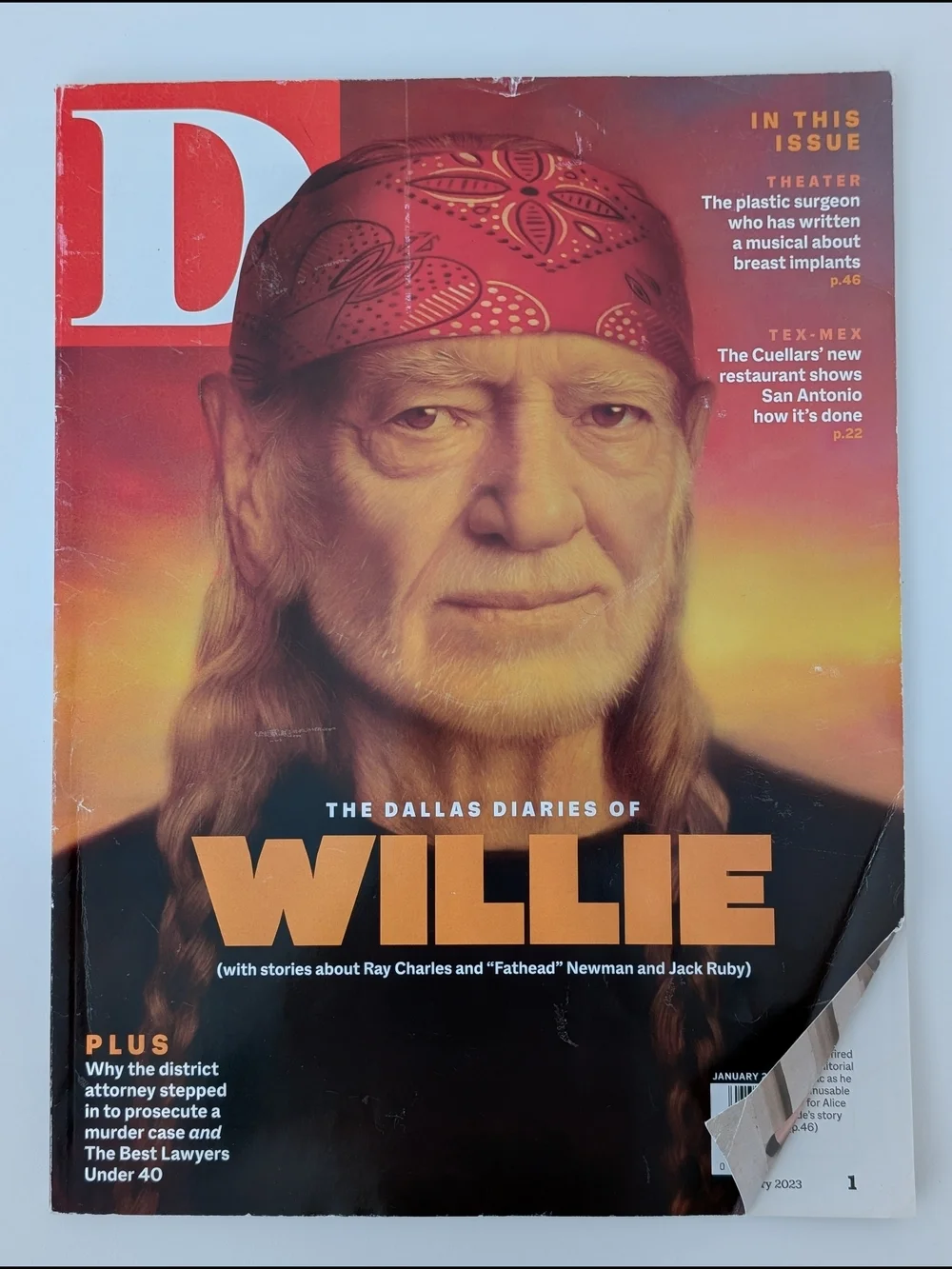 D Magazine Cover Featuring Willie Nelson The Dallas Diaries Of Willie Jan.2023